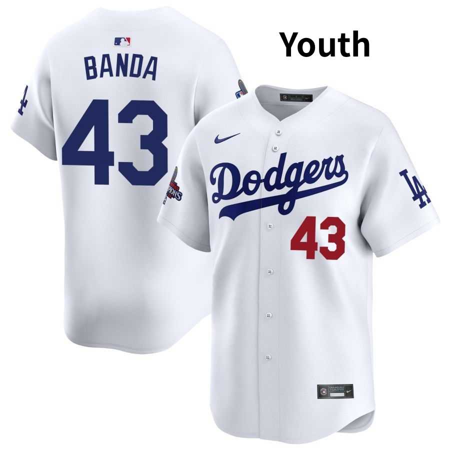 Youth Los Angeles Dodgers #43 Anthony banda White 2024 World Series Stitched Jersey Dzhi,We sell and wholesale Youth Los Angeles Dodgers #43 Anthony banda White 2024 World Series Stitched Jersey Dzhi on line form chian!
